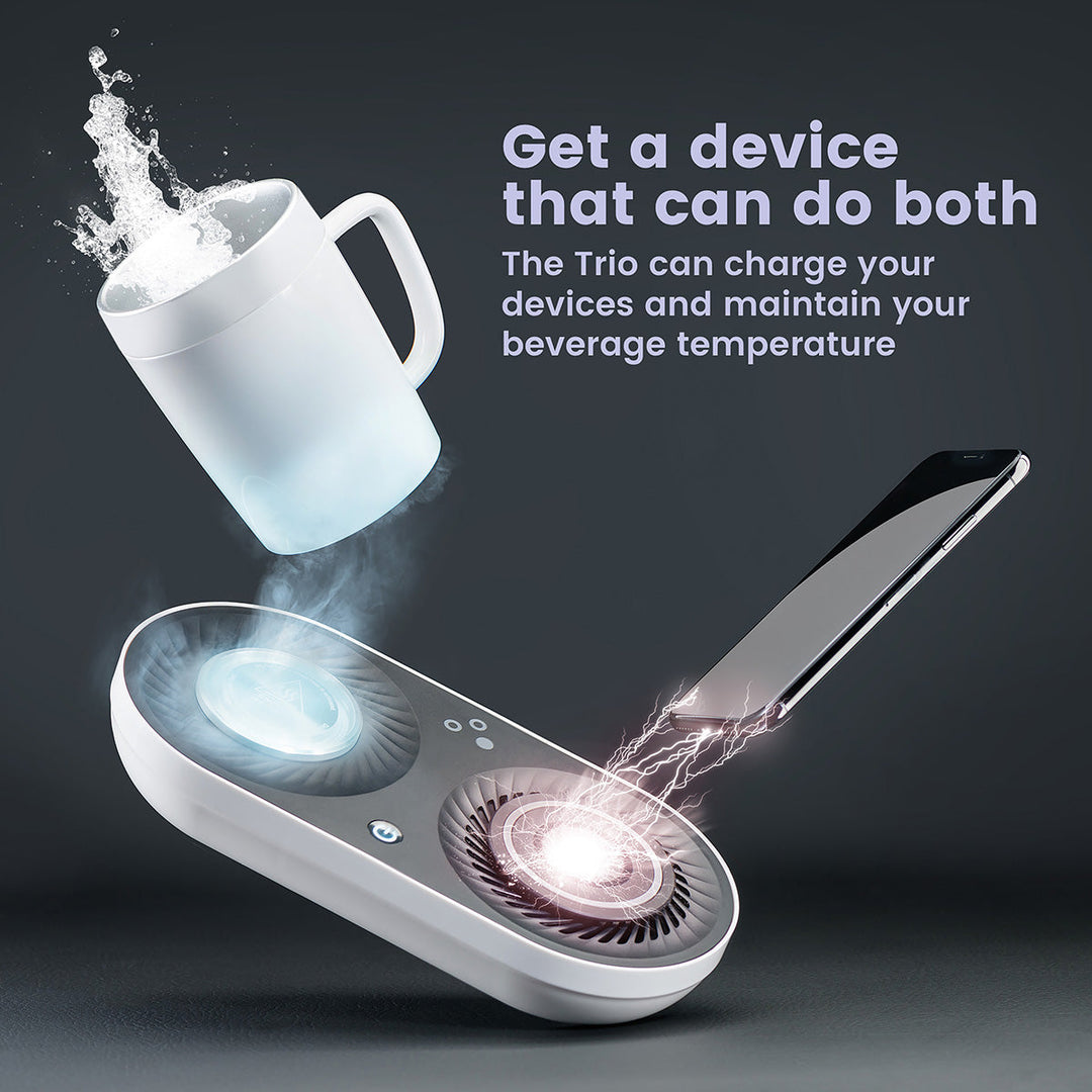Heating/Cooling Beverage Base with Wireless Charging by Sharper Image